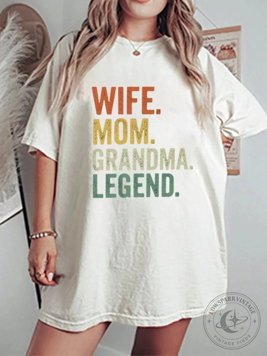 Wife Mom Grandma Legend Vintage Style Graphic T-Shirt