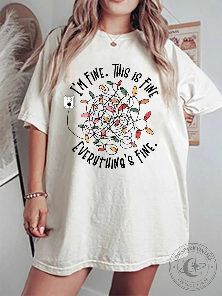 Everything's Fine Christmas Lights Tangled Funny Holiday T-Shirt 1 Everything's Fine Christmas Lights Tangled Funny Holiday T-Shirt